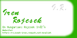 iren rojcsek business card